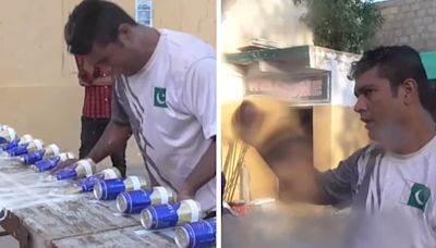 Pakistani Man Creates World Record By Crushing 39 Cans With Head In 30 Seconds - News18