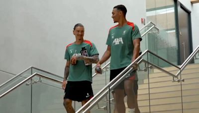 WATCH: Trent Alexander-Arnold’s reaction as Darwin Nunez jokes about Real Madrid move