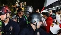 Police face off with pro-Palestinian students at the University of California, Los Angeles