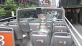 Stanley Cup makes special appearance on ESPN-themed Zamboni tour bus in Midtown, Manhattan