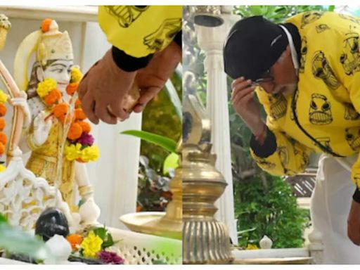 Amitabh Bachchan gives fans a peek into his home temple as he offers prayers before his Sunday meet and greet with fans | Hindi Movie News - Times of India