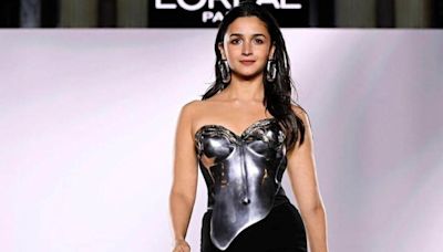 Alia Bhatt’s photos from Paris Fashion Week debut in Gaurav Gupta metallic corset