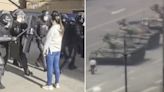 Woman dubbed ‘new tank man’ for defiantly facing police during violent protest dispersal in China