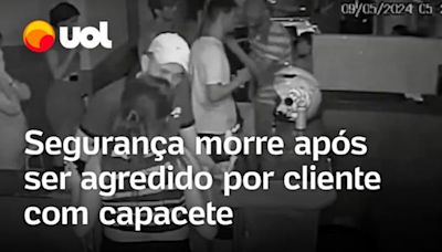 Segurança morre após ser agredido por cliente com capacete em São Vicente; vídeo mostra agressão