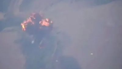 Watch as Vlad's fighter jet is shot of sky sparking huge fireball explosion
