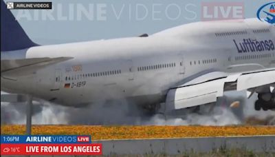 Live streamer captures the moments a jumbo jet aborts landing at LAX Airport