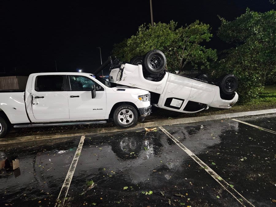 GALLERY: Severe storm damage in Moncks Corner; flipped cars and restaurant damage