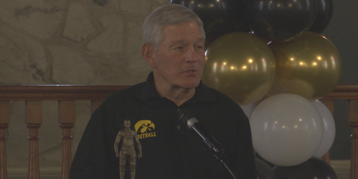 Iowa’s Kirk Ferentz visits Duke Slater statue and scholarship fundraiser