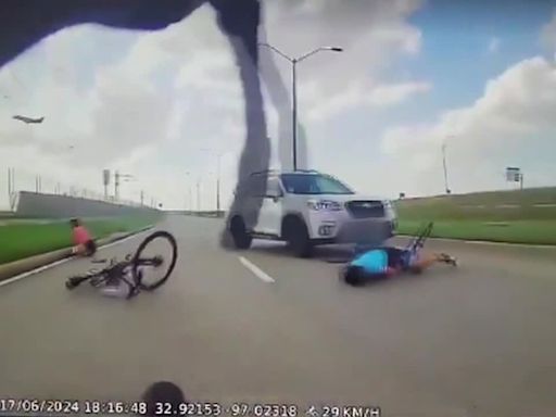 Wild video shows cyclists hit, run over by suspected drunk driver near DFW Airport