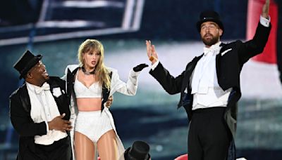 Travis Kelce Joins Taylor Swift Onstage in Victorian-inspired Tuxedo at ‘The Eras’ Tour London Concert