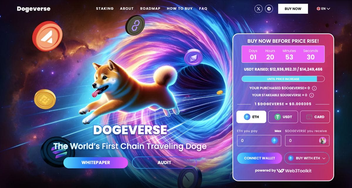 Solana’s Greatest Multichain Meme Coin Dogeverse Bags $13 Million In Ongoing Presale