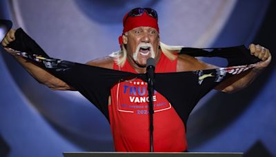 Watch: Hulk Hogan rips off shirt and declares ‘Trumpmania’