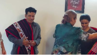 'The Family Man's Manoj Bajpayee and co-stars meets Nagaland minister Temjen Imna Along during shoot in Kohima