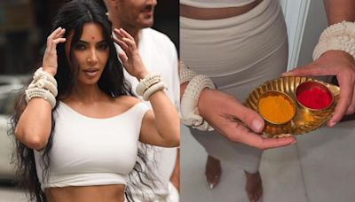 Kim Kardashian shares more pictures from Mumbai visit, flaunts ‘tika’, holds ‘haldi kumkum’