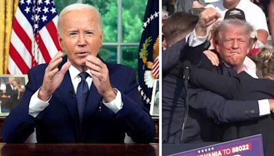 Biden caught in another cringe-worthy slip up as he addresses Trump shooting