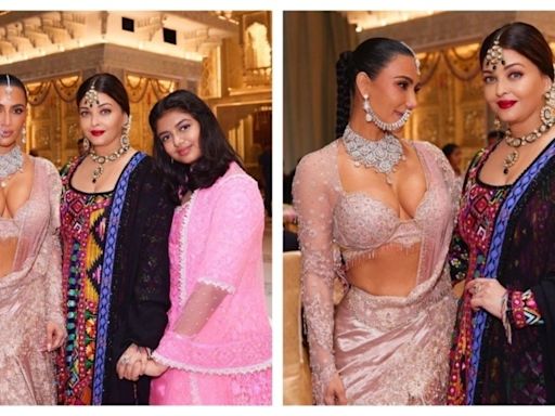 Kim Kardashian can't get enough of Aishwarya Rai: Check out all their photos together from Ambani wedding in Mumbai