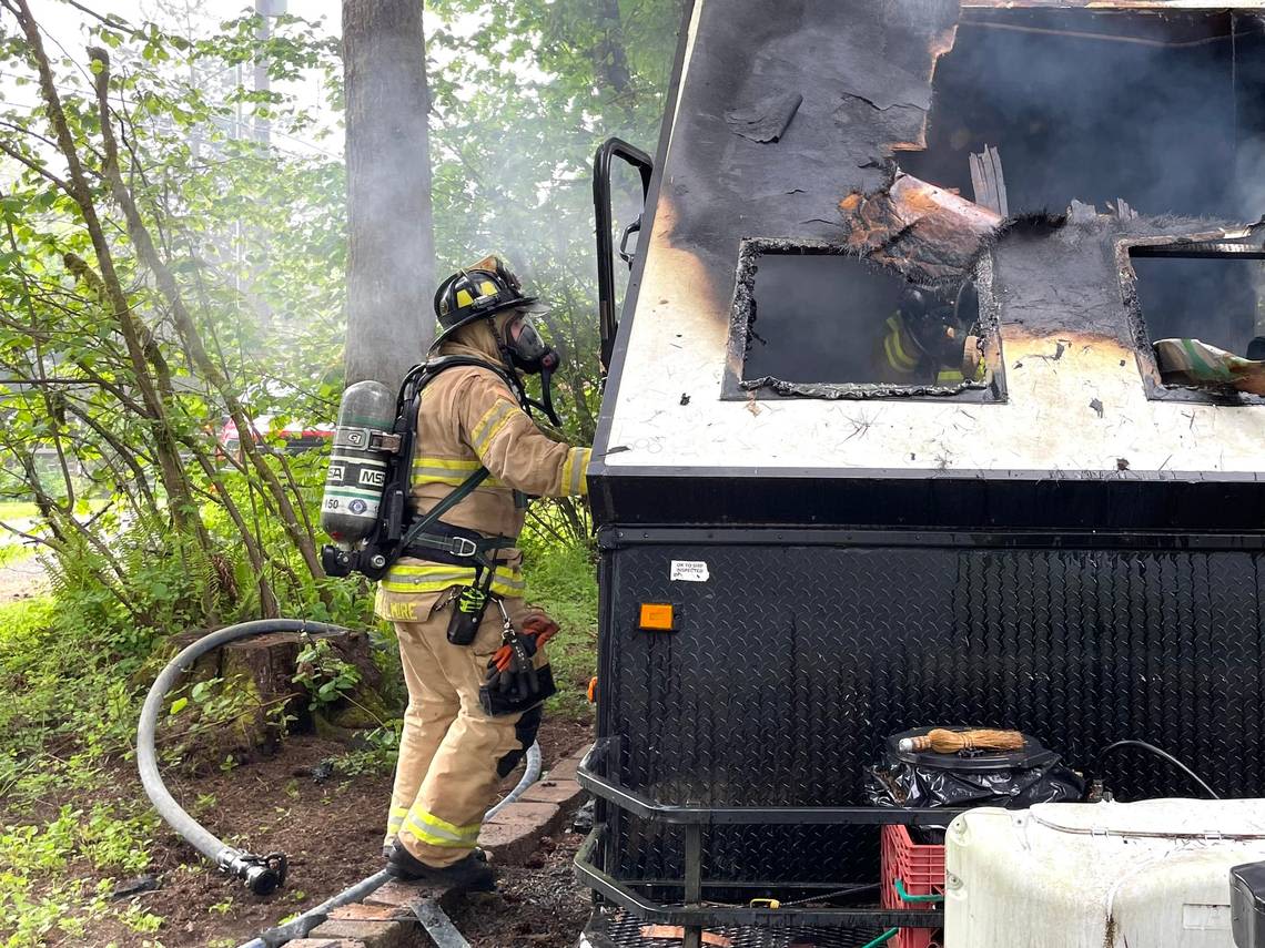 Man suffers smoke inhalation after camper is damaged in blaze, Lacey fire says