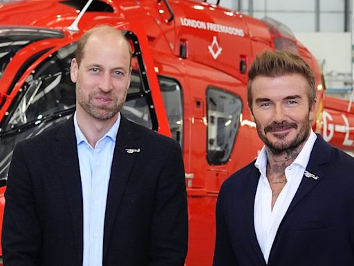 Beckham and William celebrate smashing funding goal for air ambulance charity