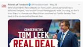 Tom Leek ad says 'billboard lawyers' are behind attacks on him; John Morgan disputes that