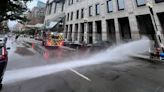 Video shows powerful stream of water shooting out of Hynes Convention Center in Boston