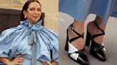 Maya Rudolph Dons Strappy Black and White Pumps at Patou Spring 2025 Show During Paris Fashion Week