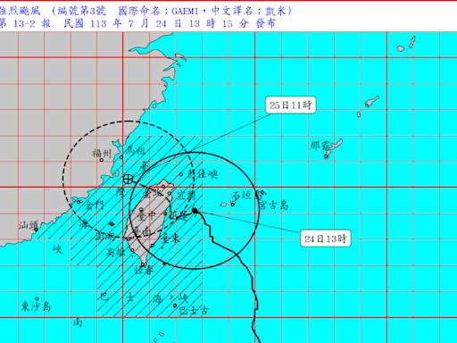 不斷更新》凱米颱風25日停班停課一覽：「北北基桃」今晚8時公布