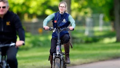 Pictured: Lady Louise rides e-bike at Royal Windsor Horse Show