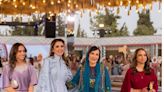 Los lujosos looks de Rania y sus hijas para acompañar a Rajwa en su preboda
