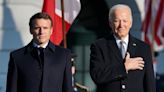 Biden welcomes France’s Macron for first state visit, rebukes Putin