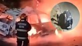 VIDEO. La Plata: tres personas empujaron un auto y lo terminaron incendiando en una esquina