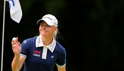 Charley Hull hit by late error as Amy Yang holds lead at Women’s PGA