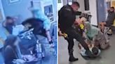 New Manchester Airport video appears to show officers being attacked as family of kicked man issues 'plea for calm'