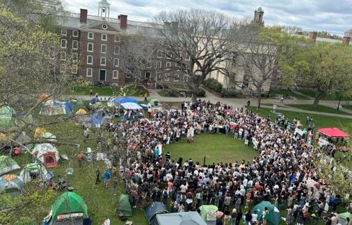 Protesters rally at Brown University ‘Encampment for Gaza,’ President Paxson offers ‘a path forward’ - The Boston Globe