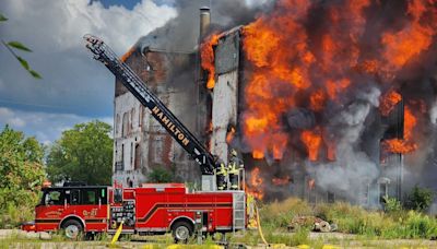 Major fire reported at former paper company building in Hamilton