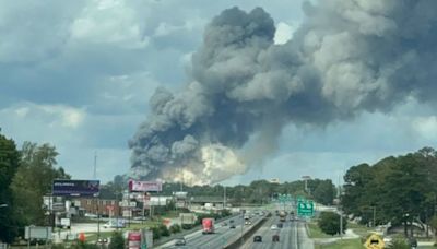 A reaction following a fire at a Georgia chemical plant forces evacuations and road closures