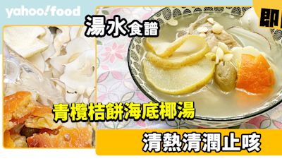 湯水食譜│青欖桔餅海底椰湯 清熱清潤止咳