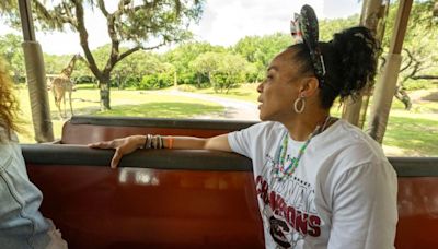 Dreams Do Come True! Dawn Staley Celebrates South Carolina’s National Championship Win At Disney World, Puts Minnie Mouse In...