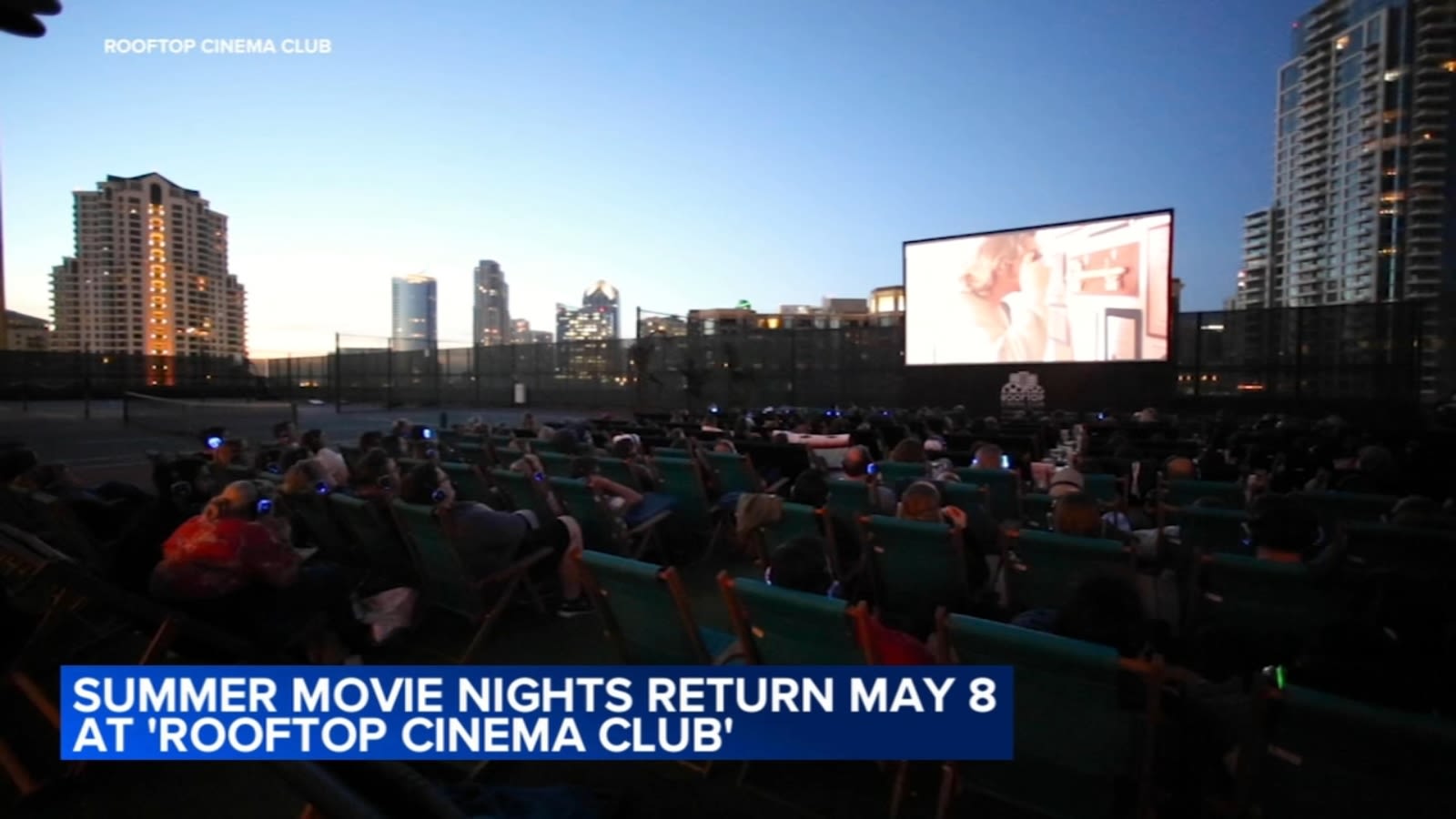 Rooftop Cinema Club returns for summer movie nights atop The Emily Hotel in Chicago's Fulton Market