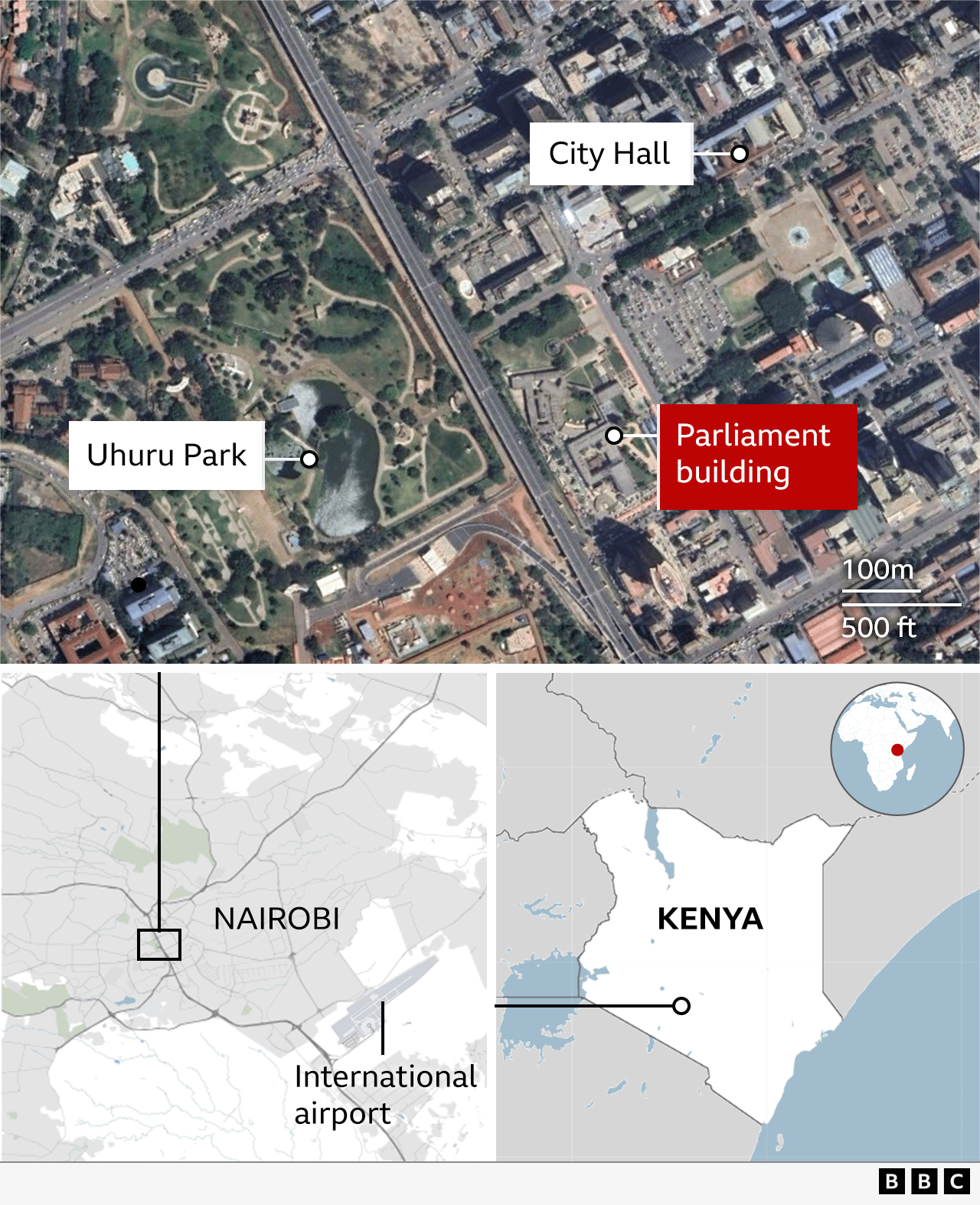 Thirteen killed and parliament set ablaze in Kenya protests - medics