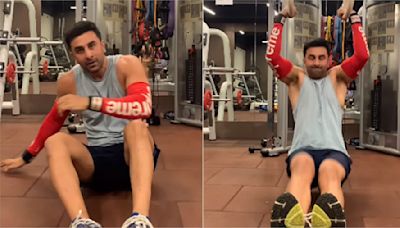 Watch: Ranbir Kapoor's strenuous gym routine impresses fans. Alia Bhatt reacts
