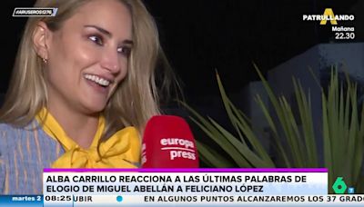 Alba Carrillo, a Miguel Abellán tras sus palabras sobre Feliciano: "No lo intentes, te va a dejar insatisfecho"