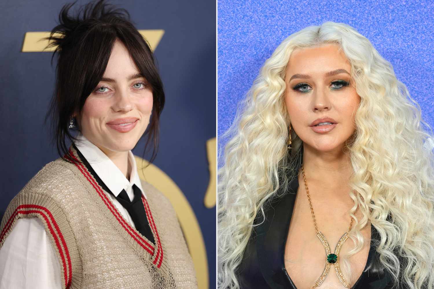 Christina Aguilera Thanks Billie Eilish for 'Making My Daughter's Whole World' at L.A. Listening Party