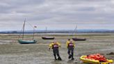 Rescue operation after person gets stuck in mud at beauty spot