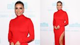 Eva Longoria Channels the Red Trend in Dundas Turtleneck Dress at National Hispanic Media Coalition Impact Awards Gala in Los Angeles