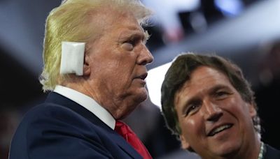 Trump Beelines For Tucker Carlson At RNC — Even Before Greeting His VP Pick JD Vance