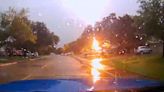 Driver catches moment lightning strikes home in Bryan on dashcam