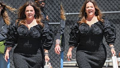 Melissa McCarthy Puts Floral Spin on Little Black Dress for ‘Jimmy Kimmel’ Appearance