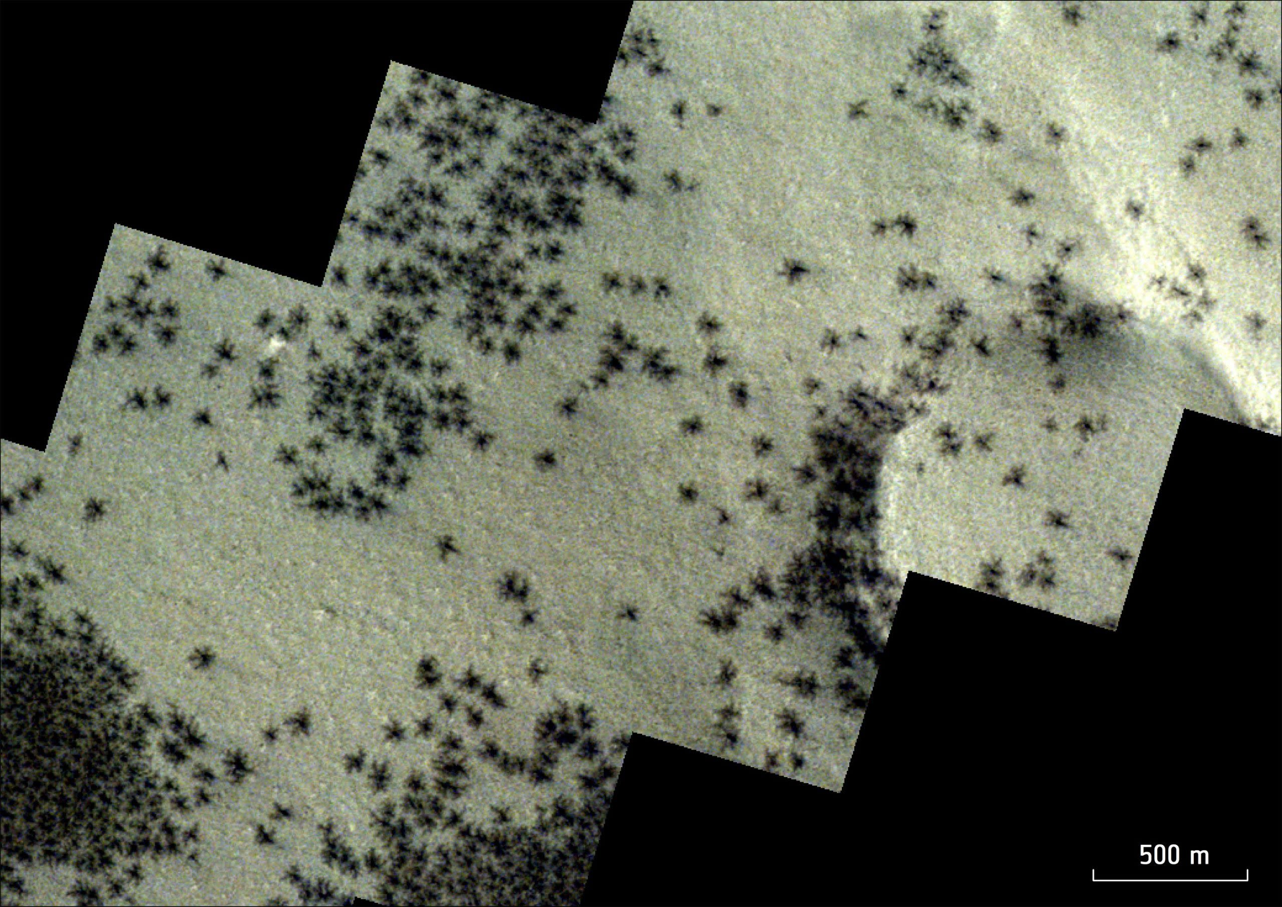 Mars Express Discovers Mysterious Martian “Spiders”