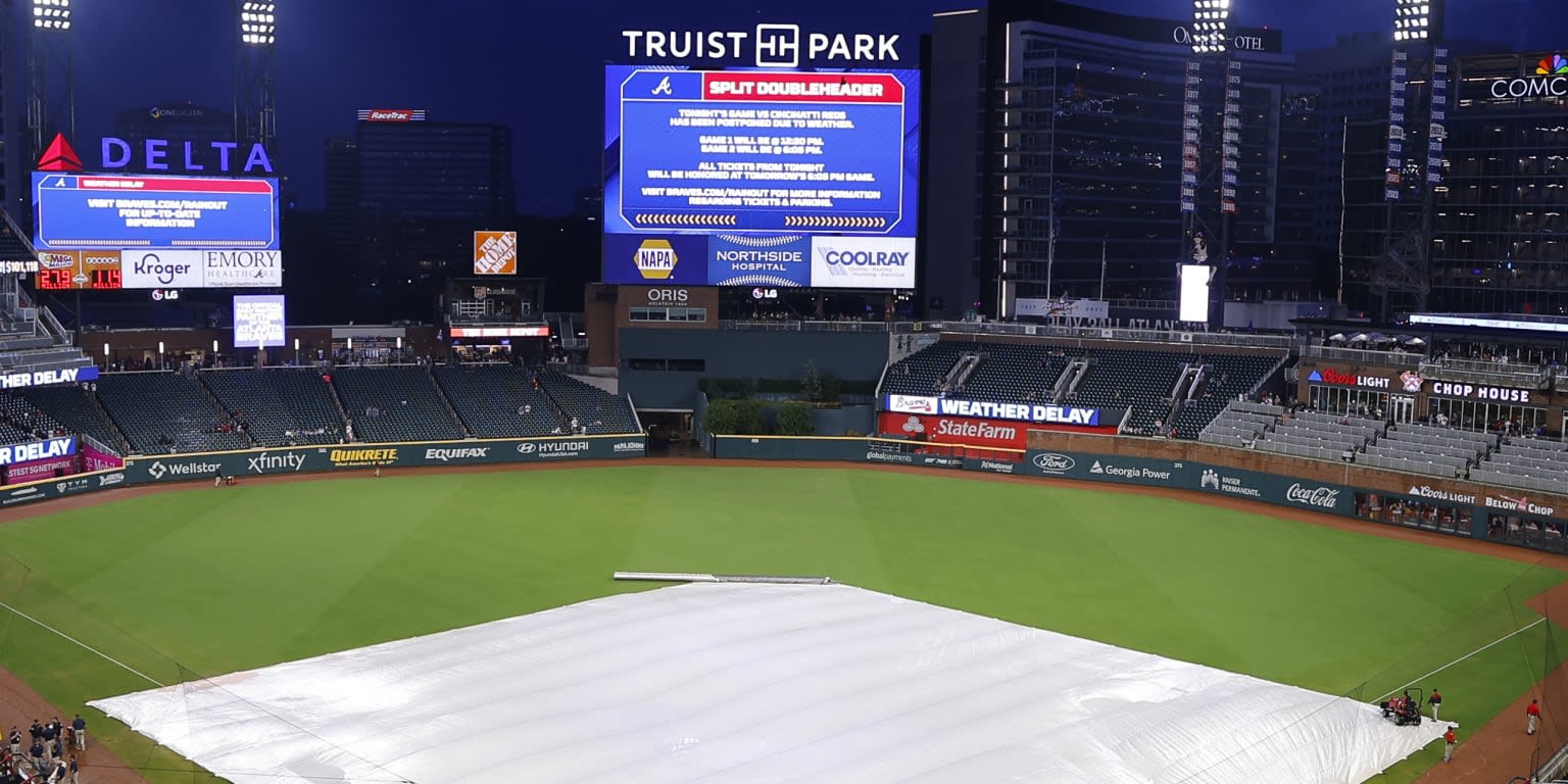 Reds-Braves postponed; split doubleheader set for Wednesday