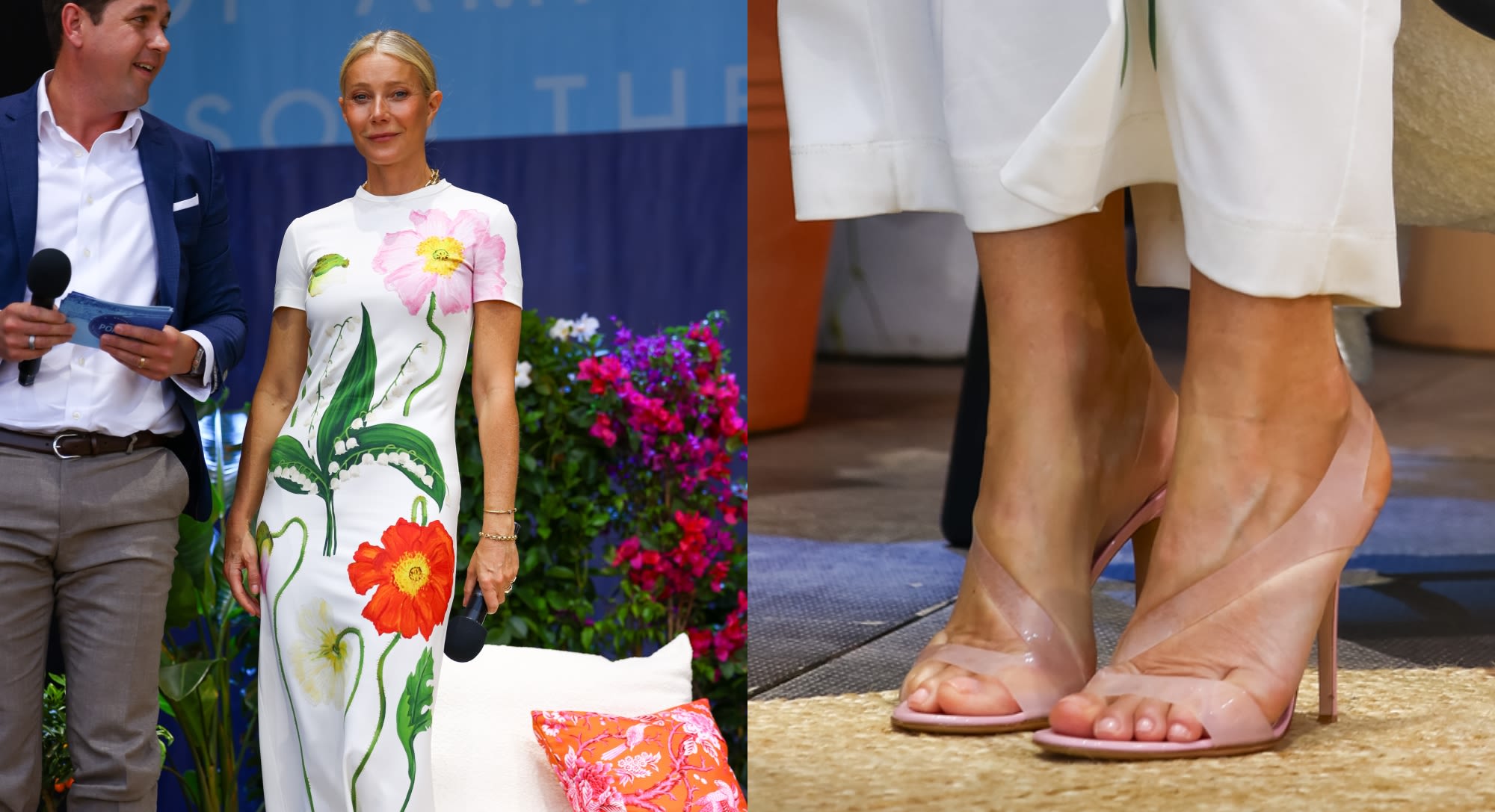 Gwyneth Paltrow Embraces Clear Heels Trend With Gianvito Rossi Strappy Sandals at Cannes Lions 2024 Festival